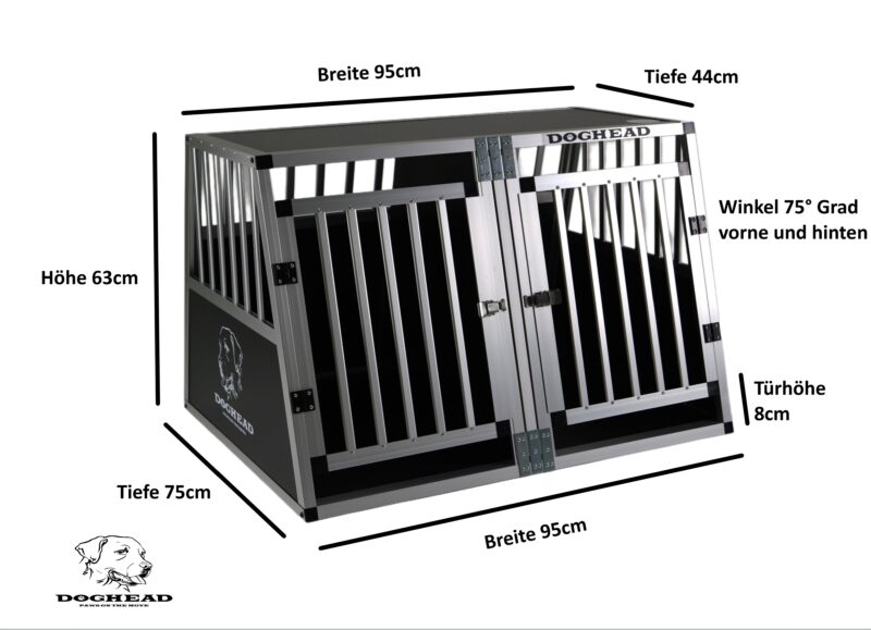 Hunde Alubox - 95x75x63 DG - Ecoline - nicht für Kombis geeignet - Art.Nr. 9575DGE